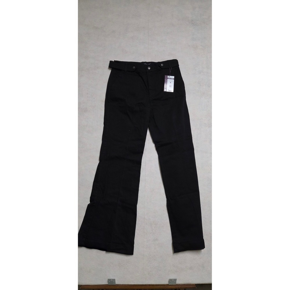 Gloria Vanderbilt Swan Series Wide Leg Pants Size 14 Black W Tabs 30229712-OBX